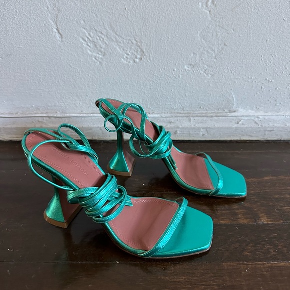 Amina Muaddi Vita leather heel - Picture 6 of 10